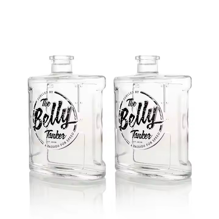 Customizable Surface Relief Tape Printing Decal Font 750ml Frosted Glass Premium Frosted Bottles With Accessories