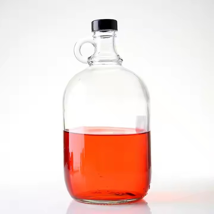 High Quality One Gallon Glass Wine Water Bottle With Plastic Sealing Lid for Gin Vodka Whisky Tequila Liquor Alcohol