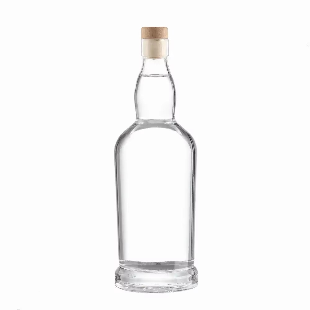 High-end Round Unique Customized Vodka Gin Spirit Glass Whiskey 500ml 700ml 750ml Glass Bottles