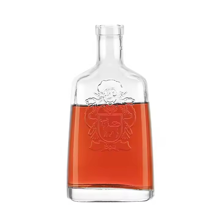 Manufactory Direct Wholesale Customized 500ml 700ml Transparent Spirits Whisky Brandy Vodka Bottle Liquor Glass Bottles