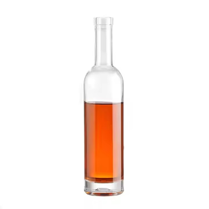 Wholesale Price Custom clear Round Olive Oil Vodka Whisky Liquor 700ml 750 ml Wine Glass Bottles