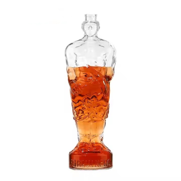 China Factory Direct Sale Super Flint Glass 750ml Liquor Glass Bottle for Spirits White With Cork in Bulk