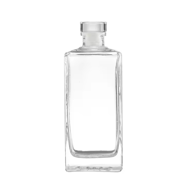Customized 500ml Premium square Crystal Vodka Whisky Rum Gin Tequila Mezcal Cava Likore Liquor Glass Bottle