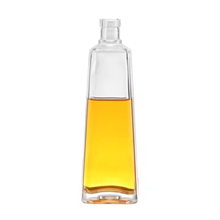 Customized Premium Flint Triangle 500ml Vodka Whisky Tequila Gin Rum Juice Likore Cocktail Mezcal Liquor Glass Bottles