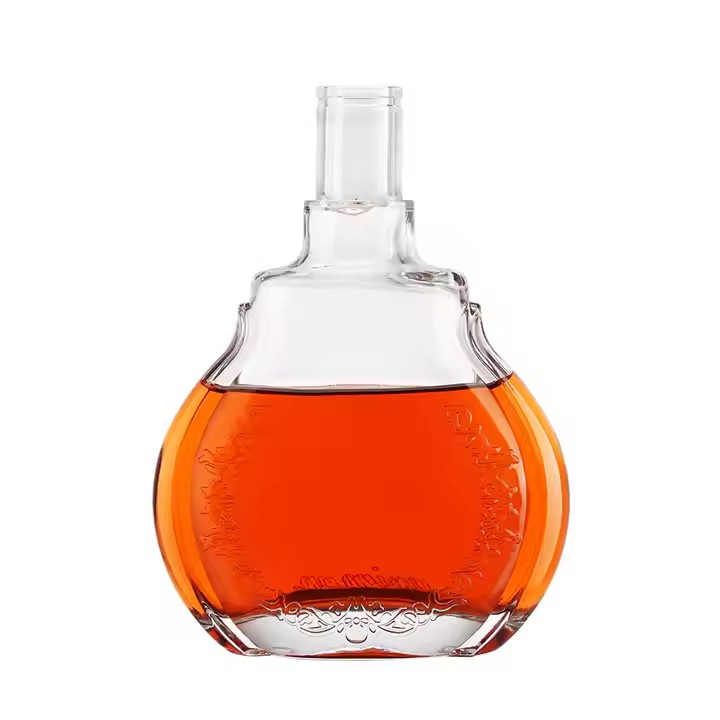 500ml 700ml 750ml Top Grade Glass Liquor Brandy Bottle with Corks