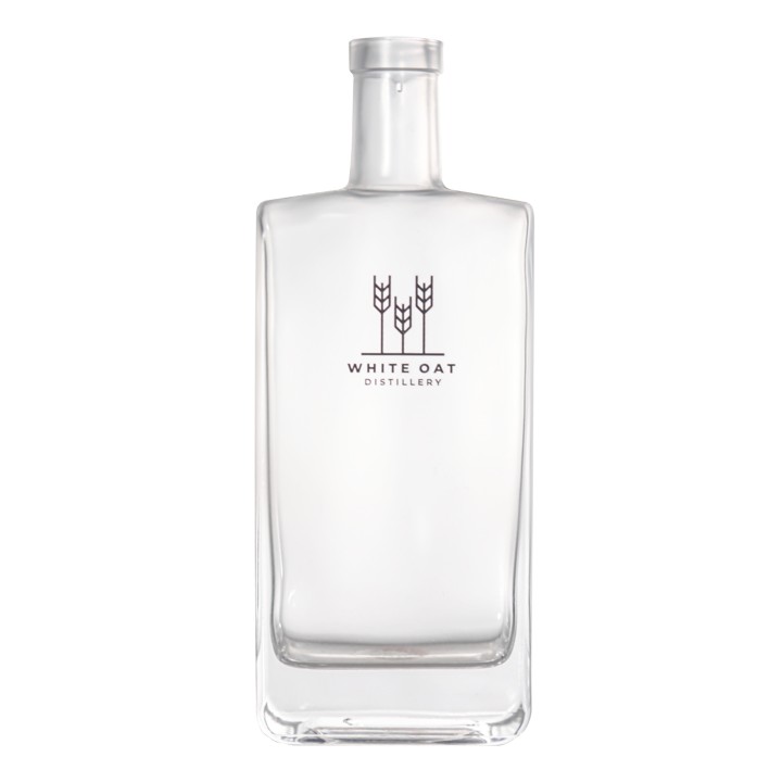 Bespoke 700 ml 750ml Rectangle Glass Whiskey Vodka Tequila Bottles 500ml Empty Flat Liquor Bottle With Cork Screen Printing