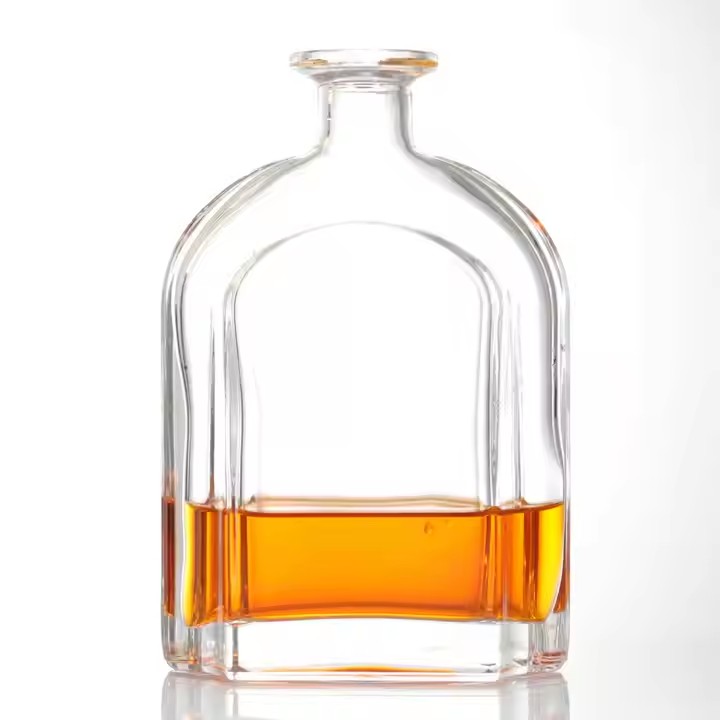 Super Flint Flat Transparent 700ml 750ml 1Liter Empty Vodka Liquor Gin Rum Tequila Spirits Glass Bottles with Corks