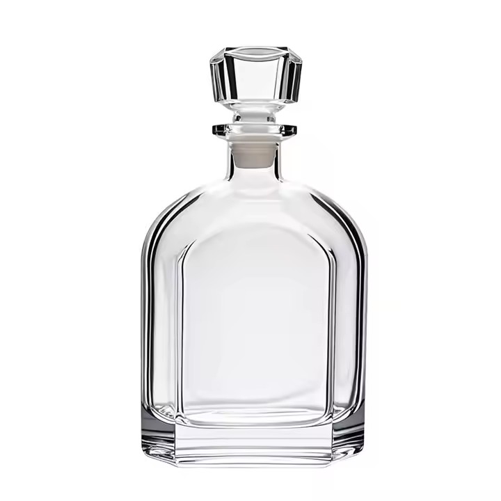 Luxury Super Flint Transparent 700ml Empty Whisky Vodka Bottle Custom Liquor Spirits Gin Rum Glass Bottle With T Cork