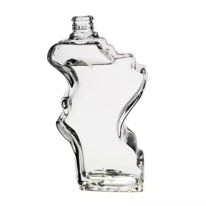 High Quality Custom 500ml Luxury Glass Bottle for Alcoholic Beverages Liquor Vodka with Cork Lid