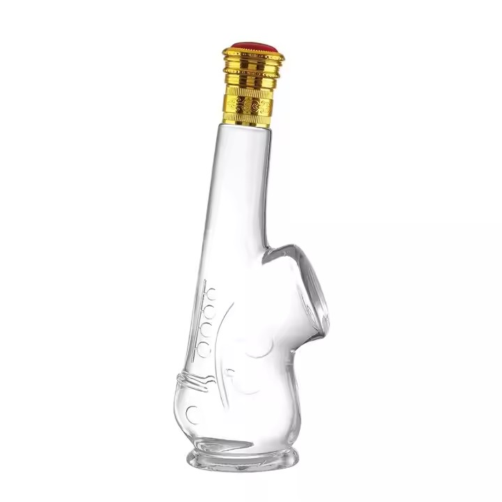 500ml Glass Vodka Tequila Whiskey Bottle with Rubber Stopper for Brandy and Energy Drinks