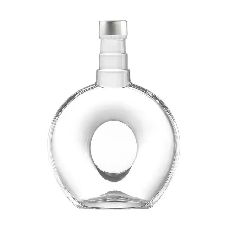 Custom Designed Factory Wholesale Tequila and Brandy Spirit Glass Bottles with Cork Sealing Luxury Wine Bottle with Glass Lid