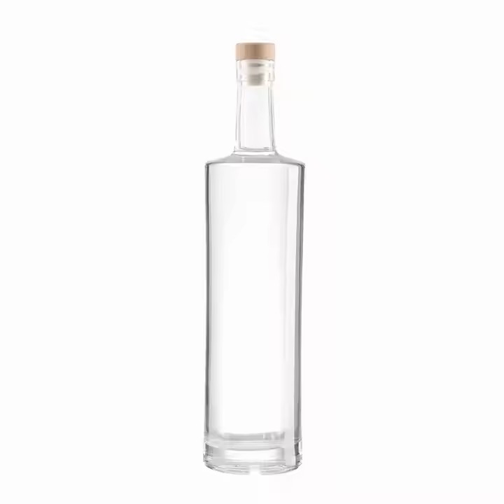 Custom 500ml 750ml 1liter Mineral Glass Soda Water Beverages Bottles with Rubber Stopper for Tequila and Brandy