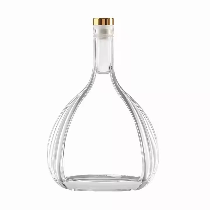 Custom 750ml Cork-Sealed Glass Bottles for Liquor Storage Vodka Tequila Brandy Whiskey Wine Storage Decal Surface Carton