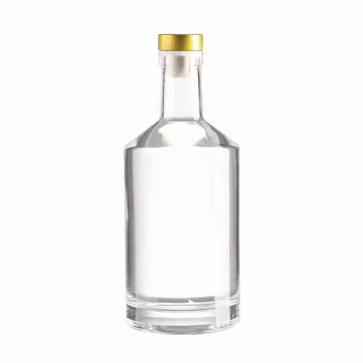 Customizable 750ml Flint Glass Liquor Bottles Cork Sealing Branding Packaging for Premium Spirits Whiskey Vodka Tequila Brandy