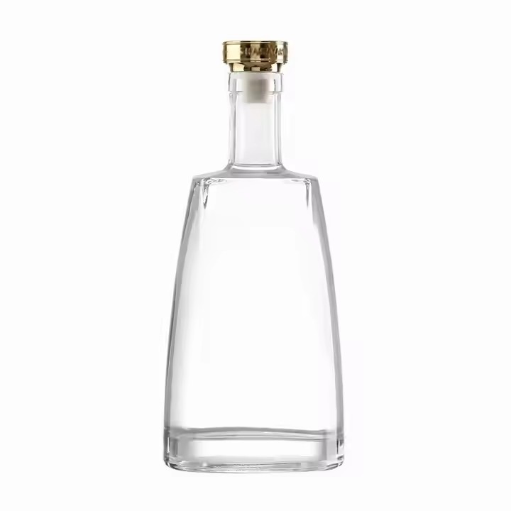 500ml & 750ml Square Beverage Glass Bottle with Spray Cap Special Shape Wine Glass and Cork for Juice Whisky Other Beverages