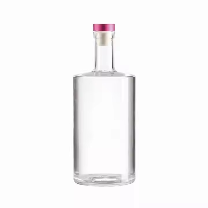 Clear Empty Glass Spirit Bottle 700ml Capacity for Brand Rum Whisky Gin Vodka Tequila Distillery with Cork Sealing