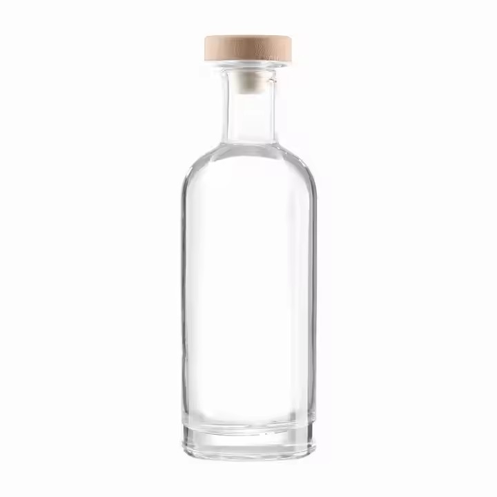 Customized 700ML/750ML Glass Bottles with Cork for Gin Brandy Vodka Tequila