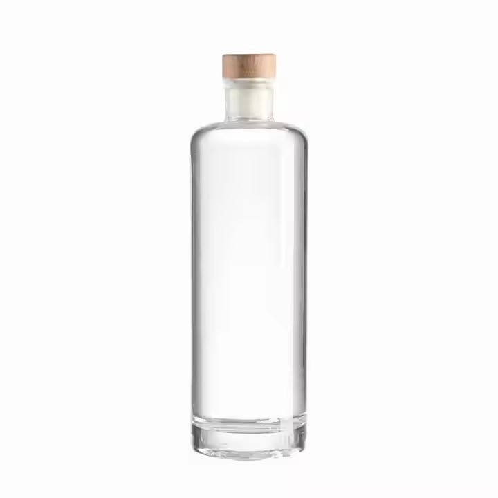Wholesale Brandy Gin Wine Whiskey Tequila Rum Glass Bottles 500ml Cork Sealing Custom Logo