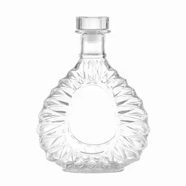 Hot Selling 500ml 100ml Glass Bottles for Whiskey XO Vodka Rum Wine Customizable Crystal Lid Rubber Personalized Empty Bottles
