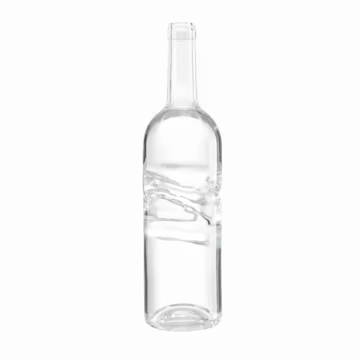 Handmade Clear Glass Flat Shape Bottles with Rubber Stopper Lids for Vodka Whiskey Brandy Tequila and Energy Drinks