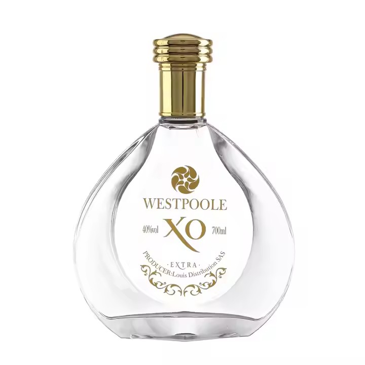 700ml Glass Bottles with Rubber Stopper for Rum Vodka Whisky Brandy Tequila and Energy Drinks Custom Printed