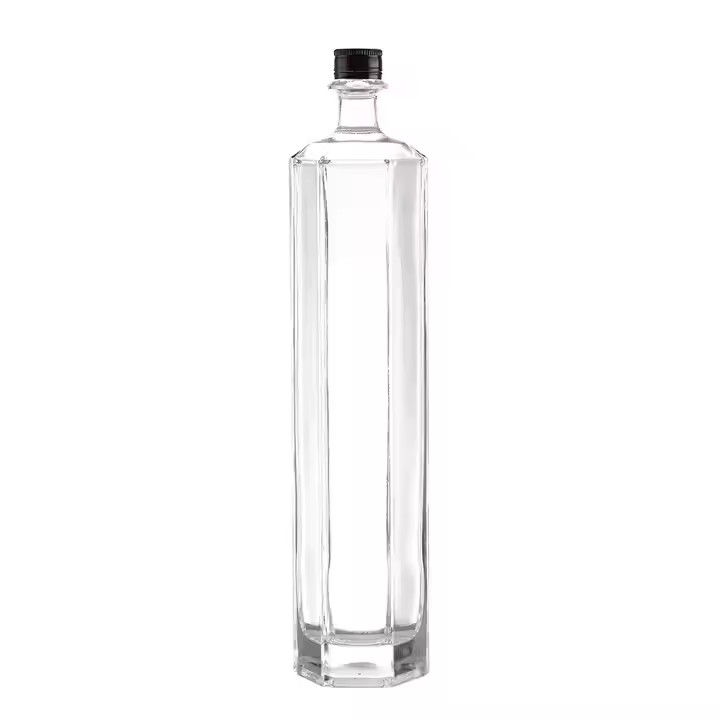 New Arrival 500ml Clear Glass Beverage Bottle Aluminum Screw Cap Rubber Stopper for Energy Drinks