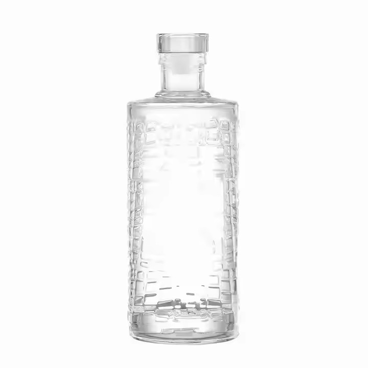 High Quality 750ml Custom Crystal Glass Bottles for Spirits for Classical Cocktails Vodka Whisky Tequila Rum Gin Liqueur Cork
