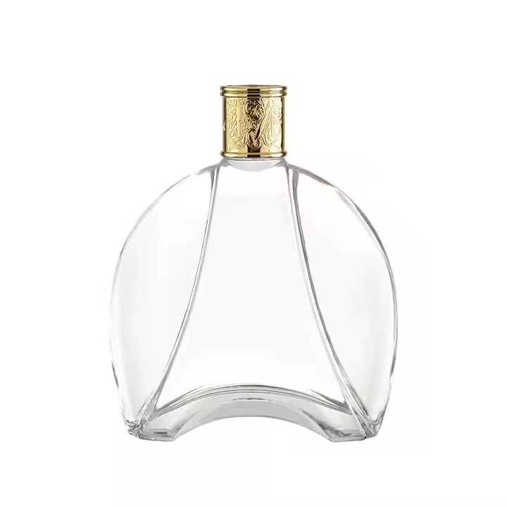 Customized 750ml Transparent Spirit Wine Glass Bottles Empty Packaging Glass Gin Whisky Bottle