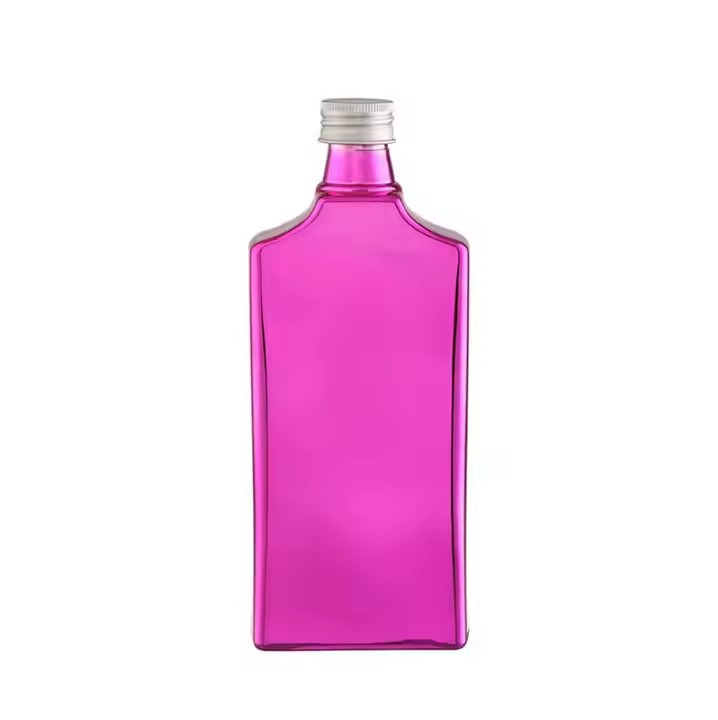 Custom 750ml Pink Electroplated Glass Bottle Manufactured Crystal Beverage Glass Bottles