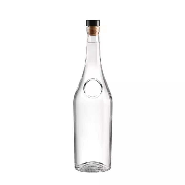 Hot Sell Transparent Glass Bottle 750ml Labelable Glass Wine Bottle with Sealing Stopper