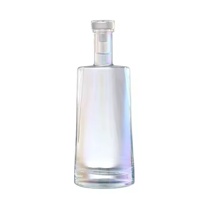 Recyclable Brandy Liquor Rum 750ml Glass Bottles Round Whisky Vodka Gin Spirit Glass Bottles