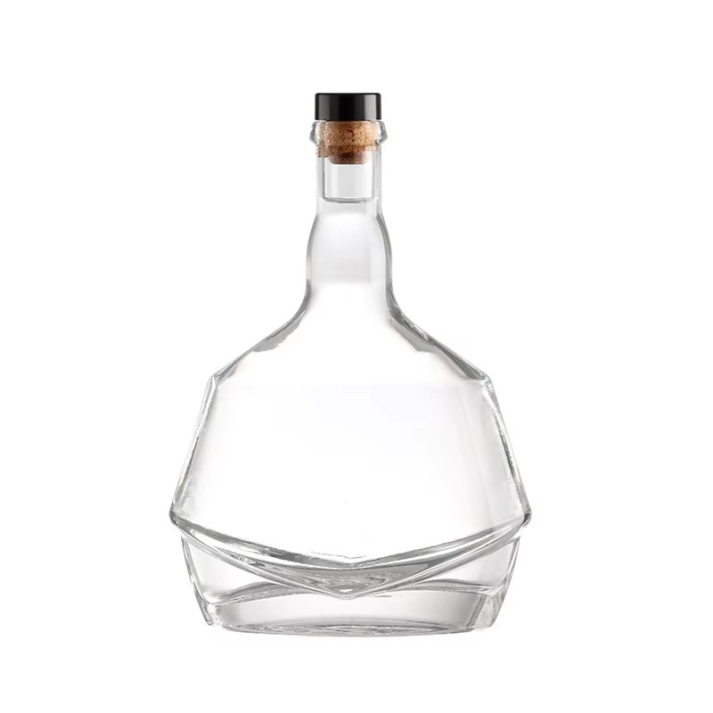 Transparent Thick Bottom Empty Liquor Glass Bottle Vodka Xo Brandy Beverage Wine Clear Glass Bottle With Stopper