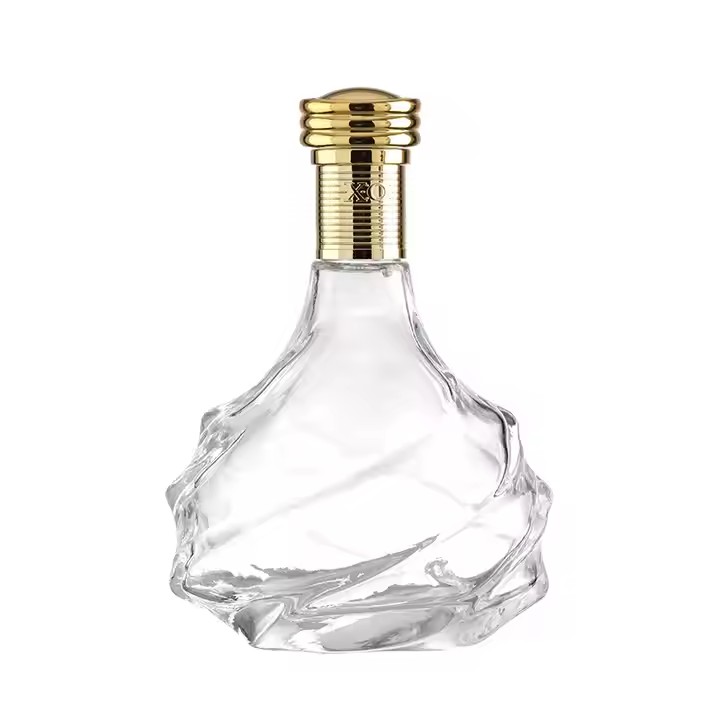 Fancy Glass Liquor Bottle XO Glass Bottles 750ml Rhombus Shape Whiskey Pattern Glass Bottle