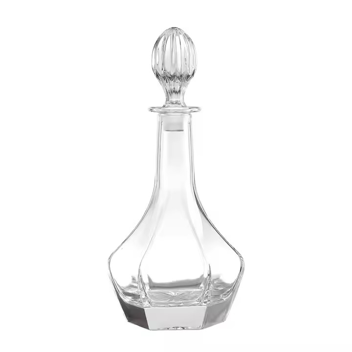 Handmade Vodka Whiskey Wine Decanter Set Crystal Engraved Clear Spirits Whiskey Brandy Glass Bottle