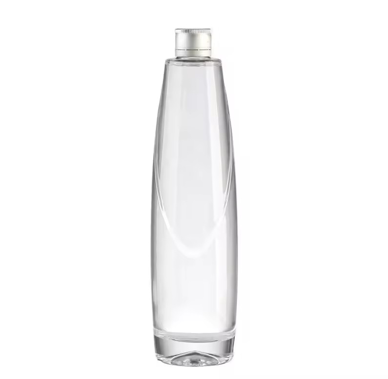 Custom Clear Spirits Glass Drinking Bottle 500m 750ml Transparent Soda Mineral Water Bottles with Screw Cap