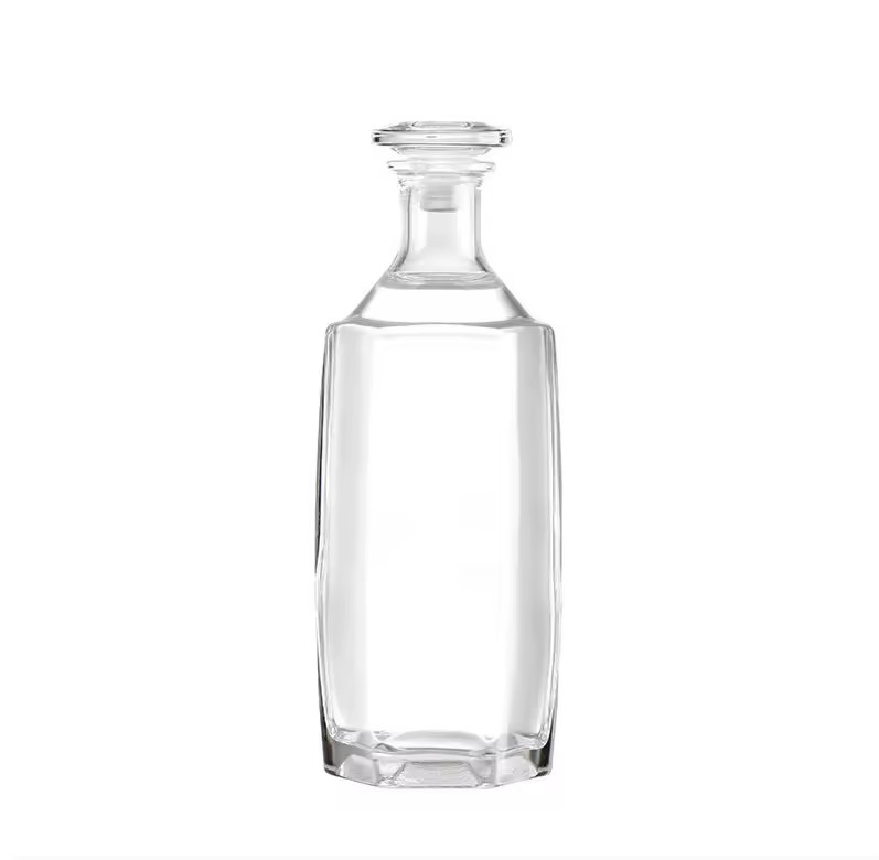 500ml Whiskey Wine Liquor Brandy Tequila Champagne Packing Glass Bottles Clear Round Glass Bottles With Cap