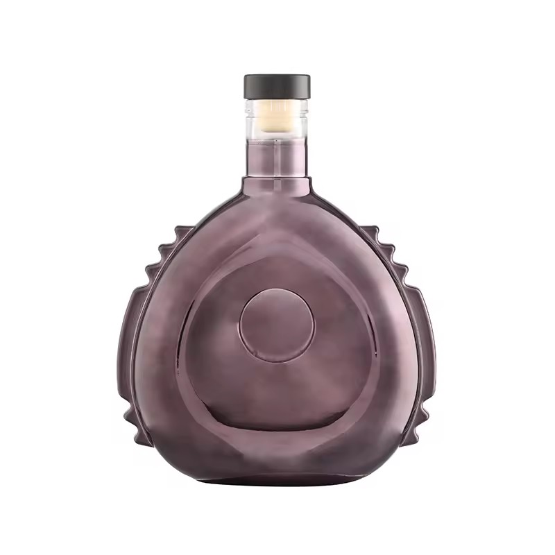 700ml Matte Black Transparent Glass Whiskey Bottle Stopper 500ml Colored Colored Glass Liquor Brandy Bottles Stocked