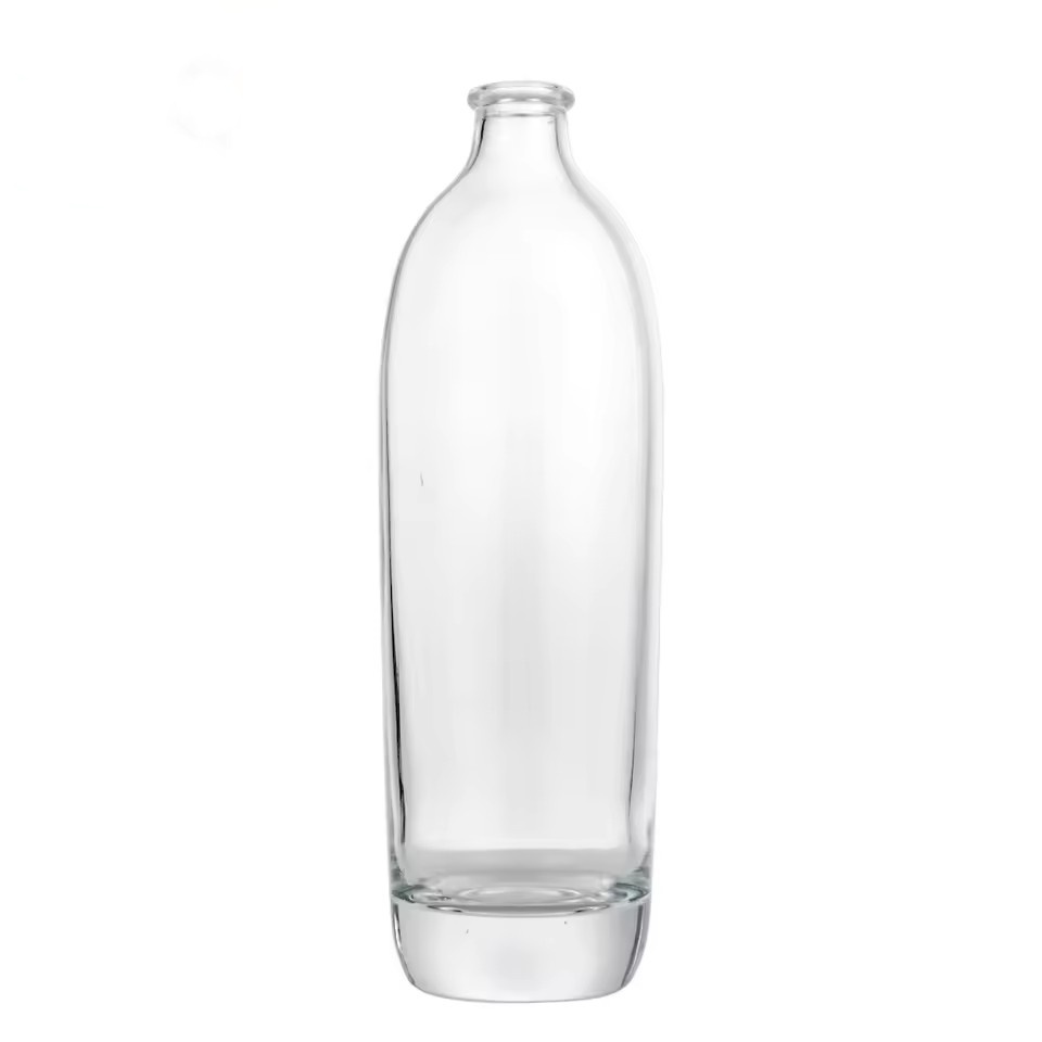 500ml Luxury Round Liquor Glass Bottle 50cl 16oz clear Gin Spirit Vodka Alcohol Rum Mineral Water Liquid Glass Bottle Container