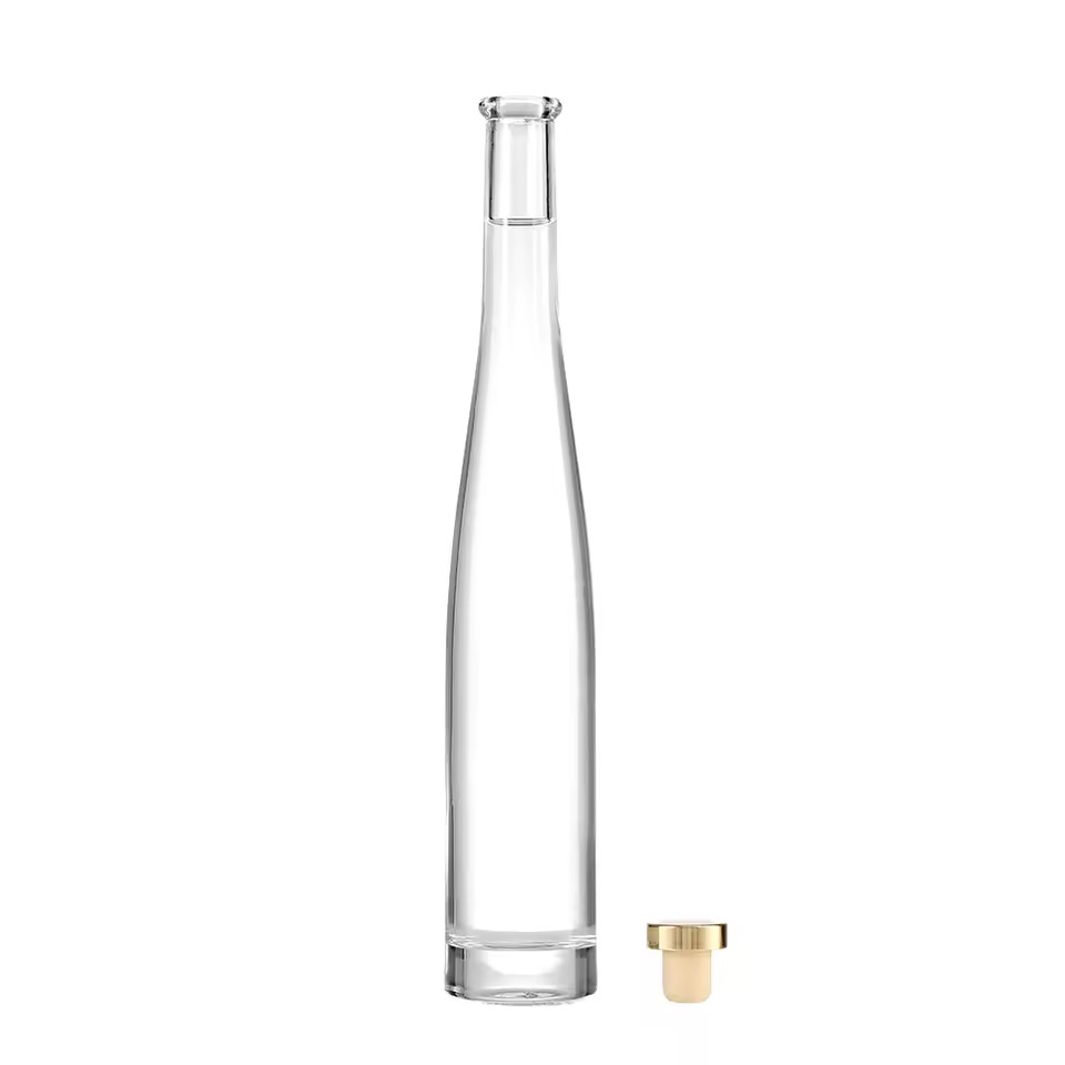 Wholesale 750ml Round Shape Wine Glass Bottle Empty with Cork Seal and Screw Cap for Whisky and Tequila Hot Stamped Surface