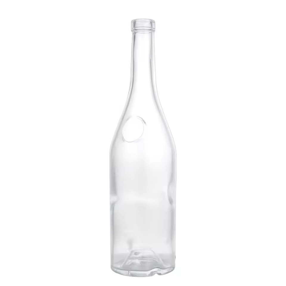 Hot Sell 700ml Round Glass Rum Bottle 70cl Brandy Wine Whiskey Liquid Liquor Alcohol Spirits Glass Bottle Container with Cork