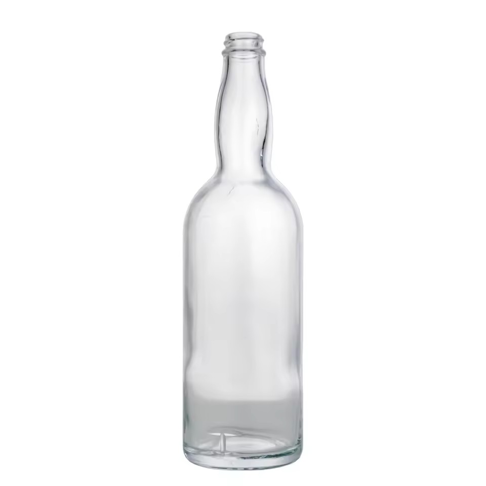 Threaded Silk Mouth Thin Bottom Neck Bulge Glass Bottle 750ml Manufacturer Glass Bottle for Whisky Vodka With Silkscreen