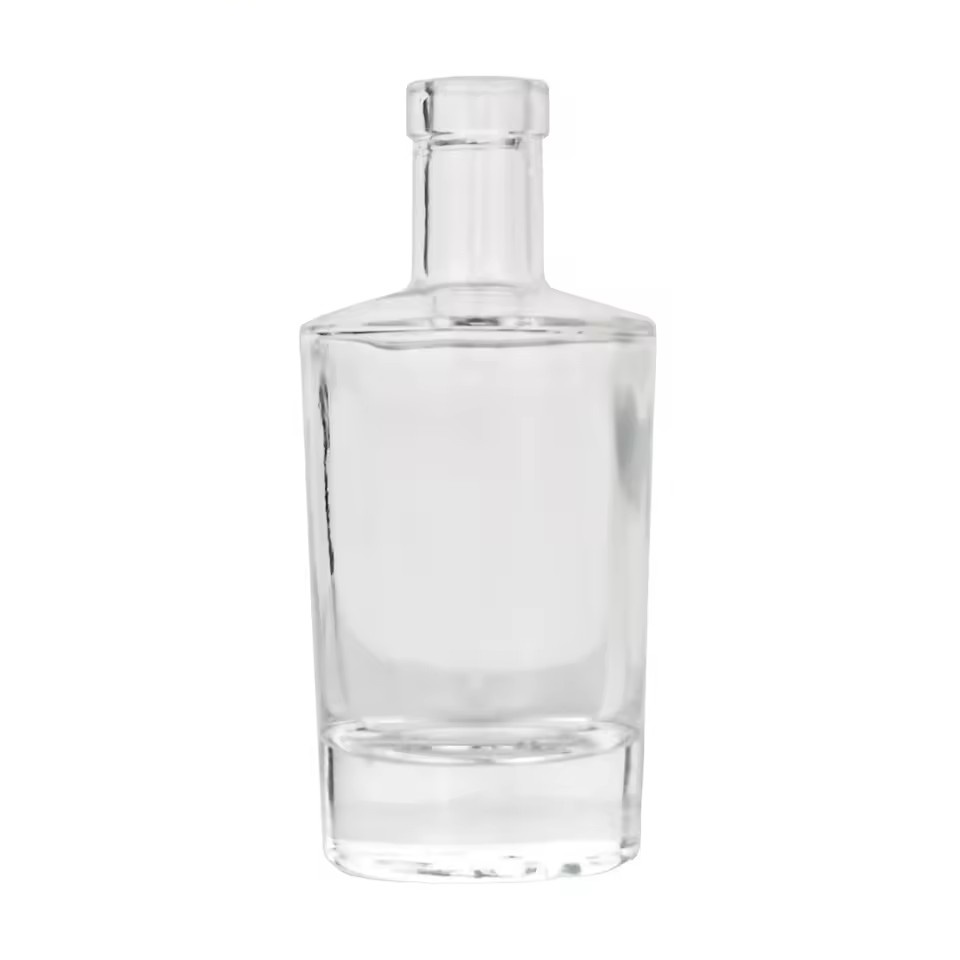100ml Flint Glass Bottle for Gin Vodka Whisky Rum Tequila Glass Packaging with Corp Top Flat Strong Shoulder