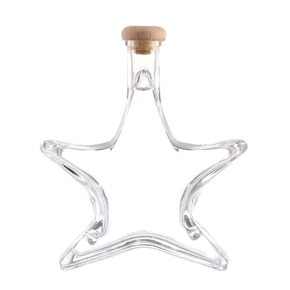 Custom Color 750ml Glass Bottle for Beverages for Tequila Brandy and Energy Drinks with Durable Rubber Stopper