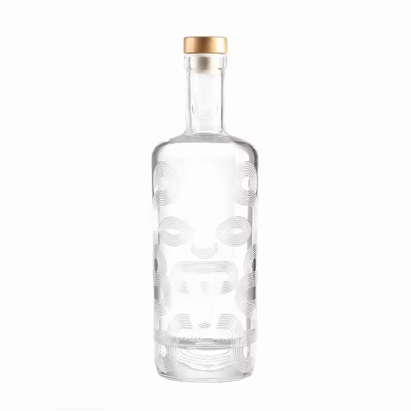 Wholesale Customizable Transparent Glass Bottles with Strong Wooden Corks for Liquors Tequila Brandy
