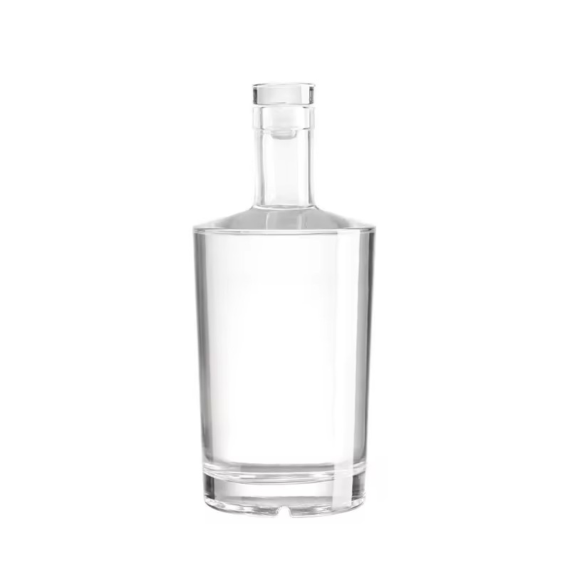Clear Glass Wine Bottle 375ml 500ml 750ml Empty Liquor Bottle with Cork Sealing for Brandy and Vodka
