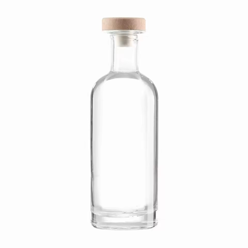 Customized 700ML/750ML Glass Bottles with Cork for Gin Brandy Vodka Tequila