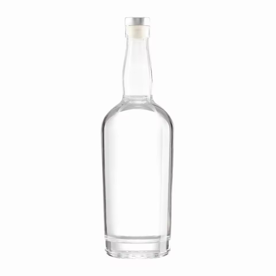 High Quality 750ml Wholesale Liquor Drinking Glass Bottles Spray for Whisky Wine Brandy Energy Drinks Cork Sealing Included