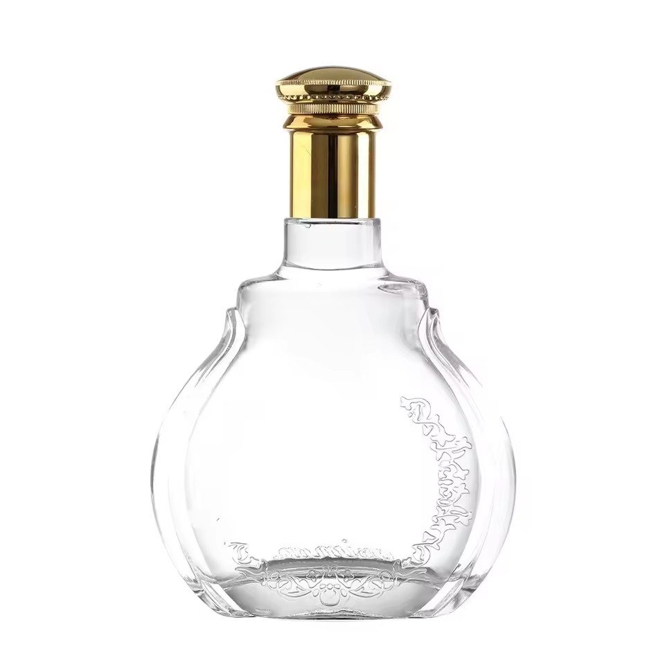 Custom Designed 700ml Cork-Sealed Glass Bottle for Brandy for Tequila As Well