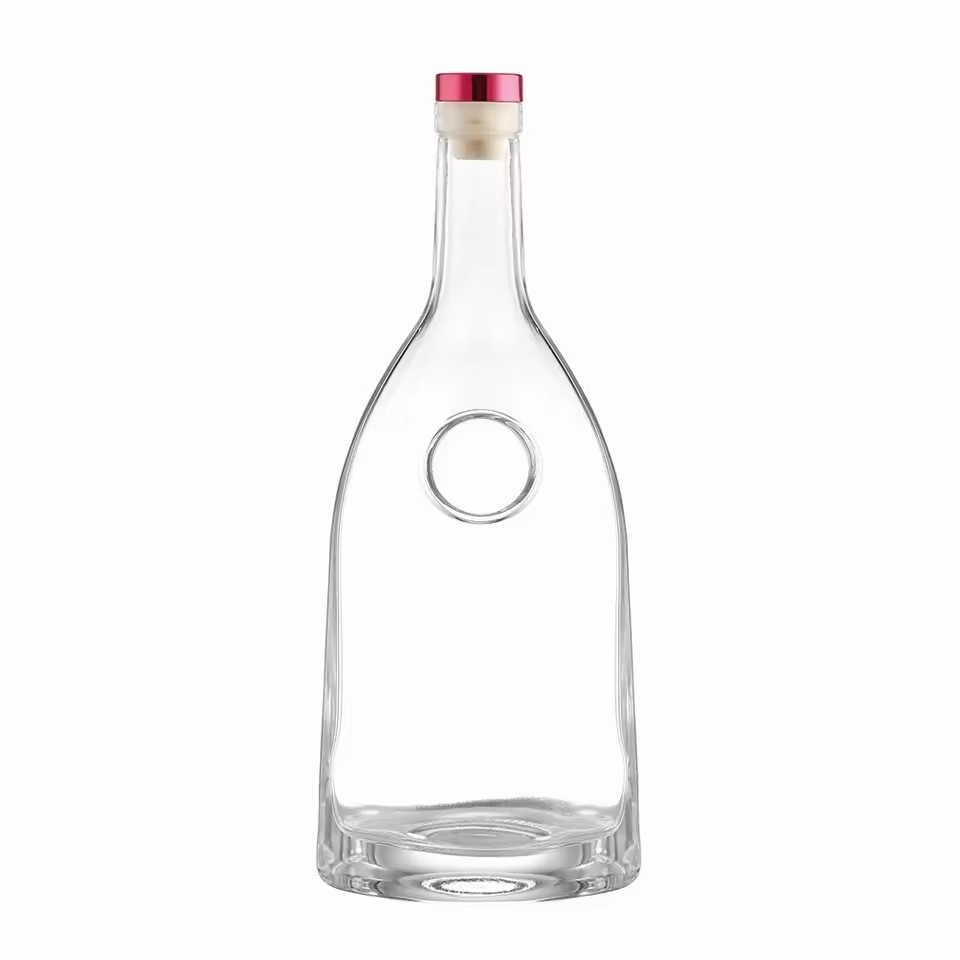 700ML Brandy Bottle with Cork Sealing for Storing Brandy Whiskey Vodka Tequila
