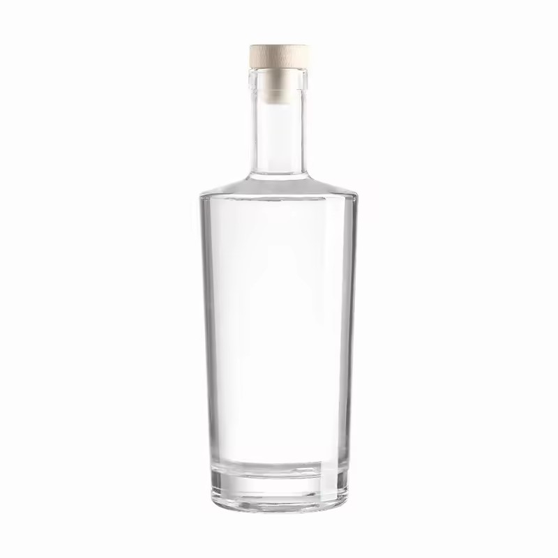 Wholesale Custom 750ml Crystal Glass Spirit Bottle New Design for Brandy Vodka Gin Whiskey Tequila with Cork Sealing Spray Cap